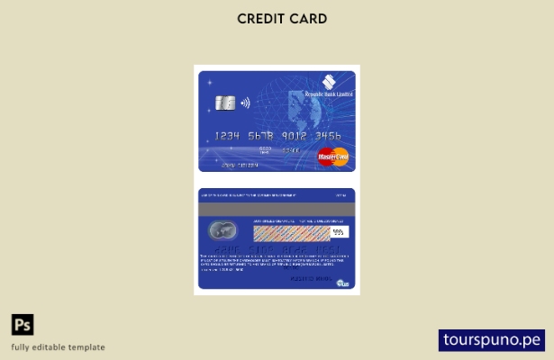 lista para imprimir la plantilla mastercard del Banco de la República de Barbado
